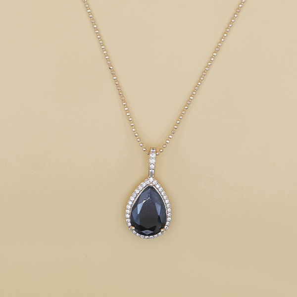 Midnight Elegance Teardrop Pendant